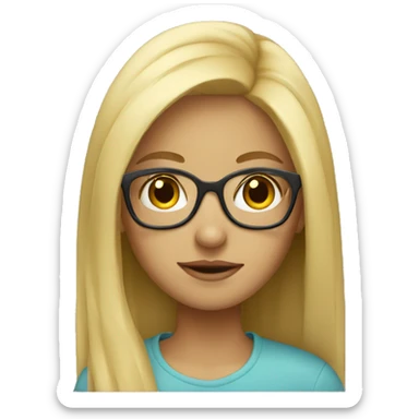 blond girl with glasses sticker