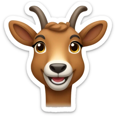 happy smiling brown chamois front sticker