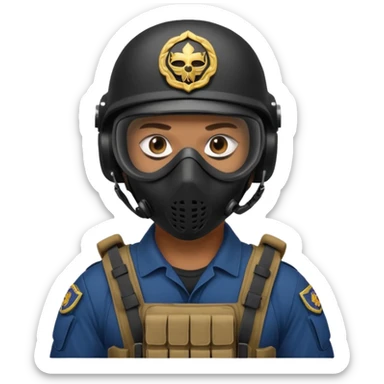 I want an emoji for a male filipino special action force officer with mask  sticker