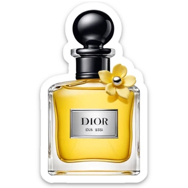 Yellow perfume from Dior sticker