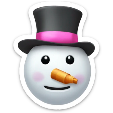 Snowman with pink accessories and money sticker
