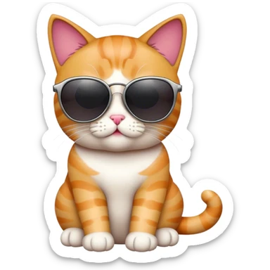 Cat with sunglasses sticker