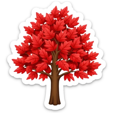 red leaves tree sticker