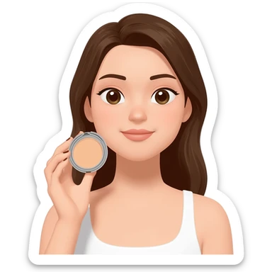 a cushion-applying woman sticker