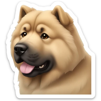 Beige grey chow-chow black muzzle sticker