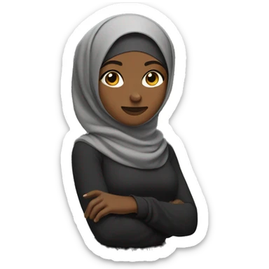 Black hijabi shoulders shrugging  sticker