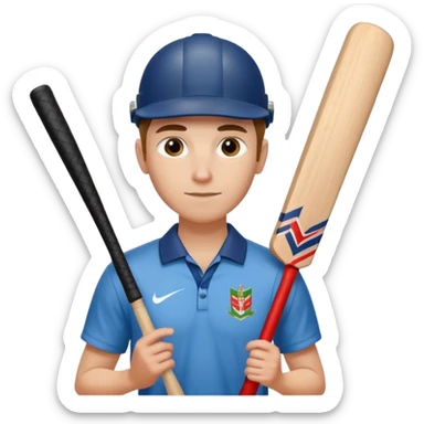 Cricketer with Cricket Bat sticker