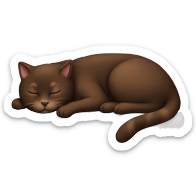 sleeping deep brown cat sticker