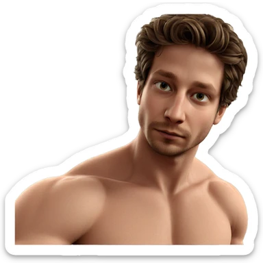 focused male portrait indoors sticker