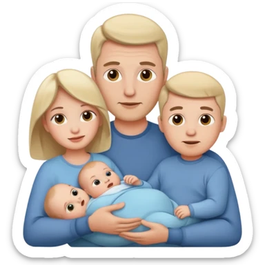 Mom dad and baby sticker