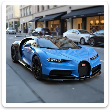 realistic Bugatti sports car, photorealistic style sticker
