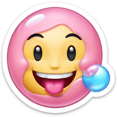 emoji blowing bubble gum  sticker