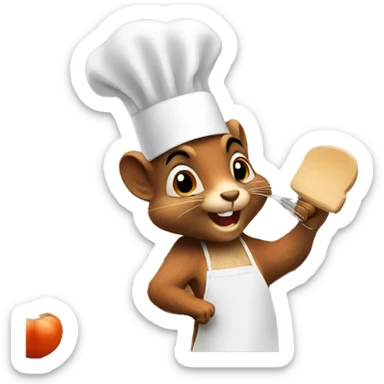 Squirrel cooking in kitchen sticker