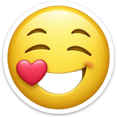Smiley qui fait un bisou avec un cœur sticker