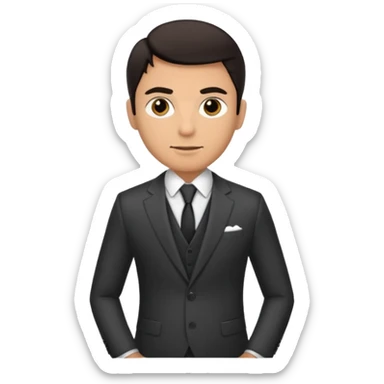 Chico de Ted morena pelo oscuro ojos oscuros y muy bien vestido sticker