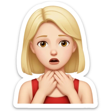 girl pretending to choke herself  sticker