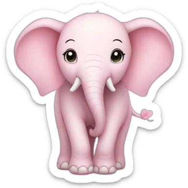Cute pale pink Elephant sticker