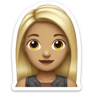 Blonde girl with brown hair and brown roots and fashionable  sticker