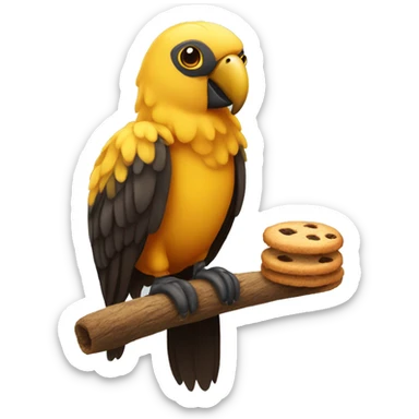 Loro con galleta sticker