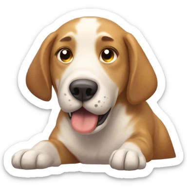 Drooling dog falling asleep sticker