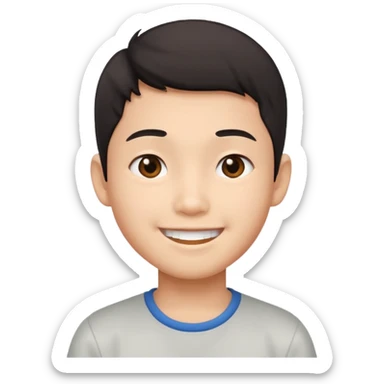 un niño asiatico  sticker