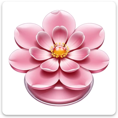 sakura pudding shaped like a flower with cherry blossom petals sticker