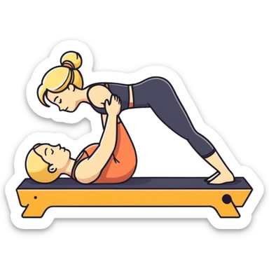 Blonde chunky lady doing Pilates sticker
