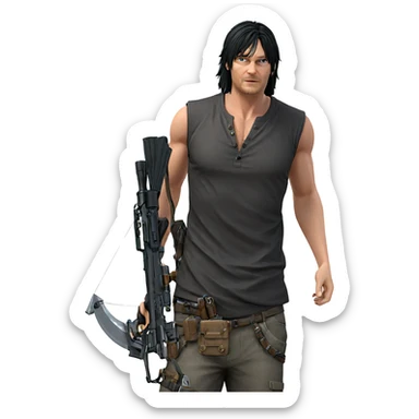 realistic male with weapons sticker