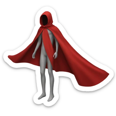 faceless mannequin flying red cape without hood sticker