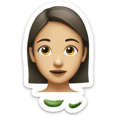 Girl With cucumbers in her eyes sticker