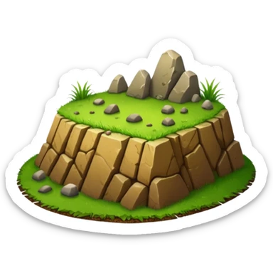 A slice of land. grass on top, dirt on the lower half. sticker