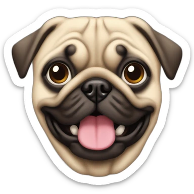 Crea un Pug con cara de preocupado  sticker