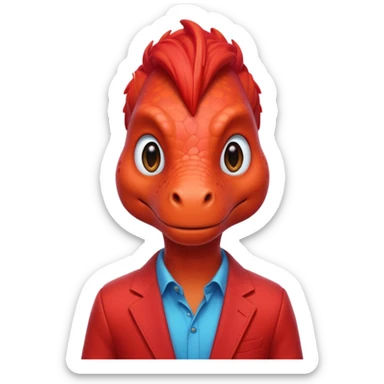 Red dinosaur with gen z touch sticker