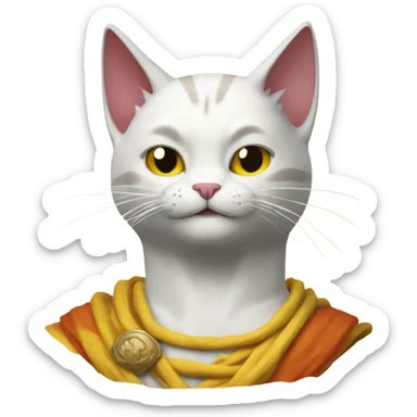 Cat using super saiyan god sticker