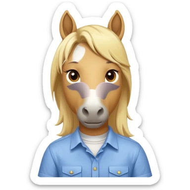 blonde horse with shirt  sticker