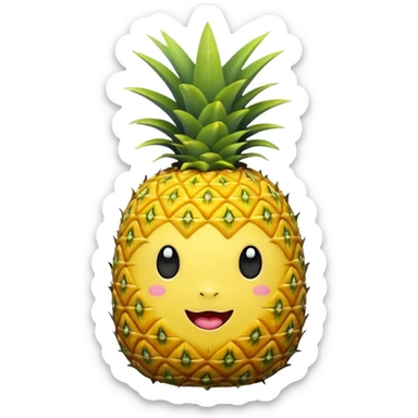 Pineapple labubu sticker