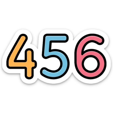 Numbers 4 5 6 sticker