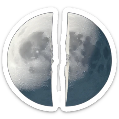 double half moon sticker