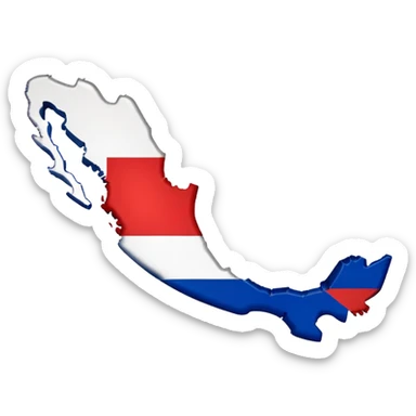 Chile country map with flag colors sticker