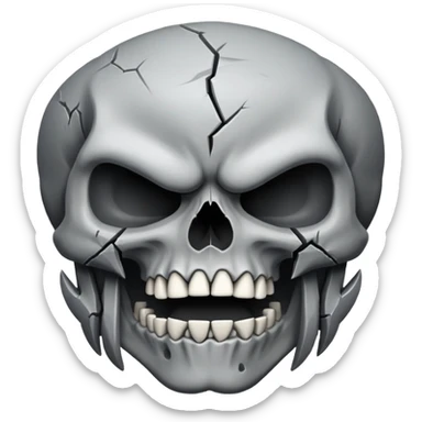 Furious skull sticker
