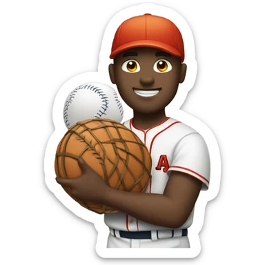 Baseball with basket ball seems  sticker