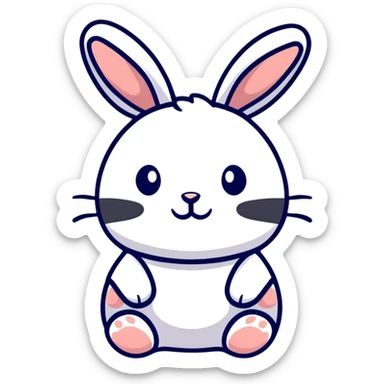 cute bunny rabbit saying buenas noches sticker
