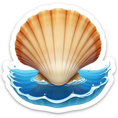 Scallop is inside ocean sticker