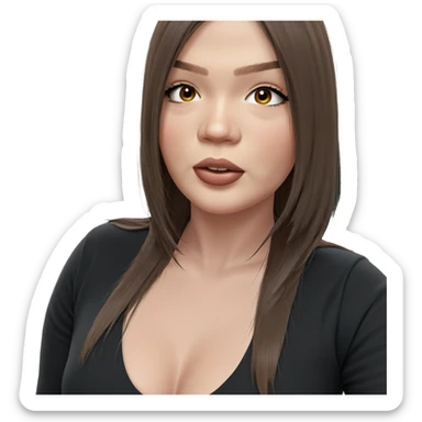 girl with brown hair portrait sticker