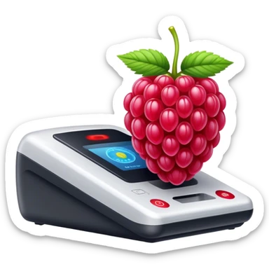 A raspberry scanning wih a scanner sticker