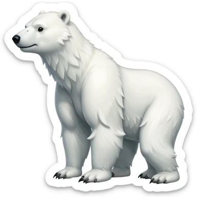 Polar bear with a wolf’s tail, fluffy neck fur, and long downward pointing tusks sticker