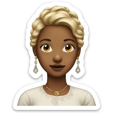 portrait of a girl with earrings sticker