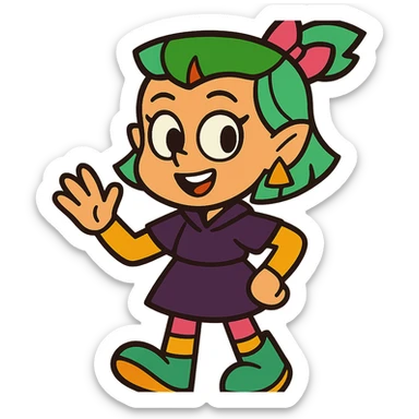 Amity as a whimsical cartoon character with vibrant colors sticker
