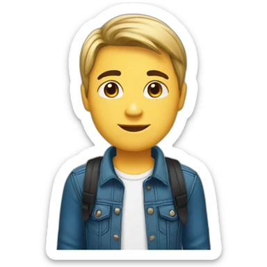 create a bitmoji for a boy , just a face to put in website as a logo , without background sticker