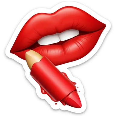 Marca de beijo vermelho igual emoji do iPhone  sticker